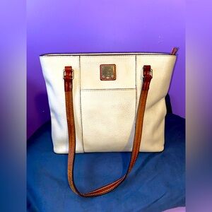 Dooney & Bourke Ivory and Chestnut Tote